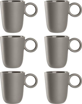 Leonardo roma mok 400ml taupe - set 6