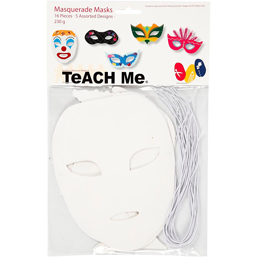 Http: www.cchobby.nl theatermaskers-h-8-5-19-cm-b-15-20-5-cm-230-gr-wit-16-stuk-1-doos