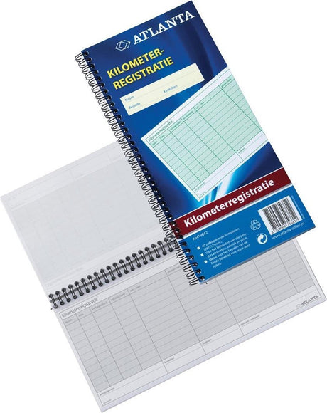 Atlanta kilometerregistratieboek – 297 x 140 mm – dubbelspiraal – 40 vel