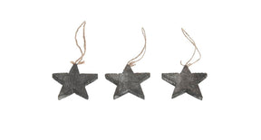 Wooden star 7x7cm 10pc natural