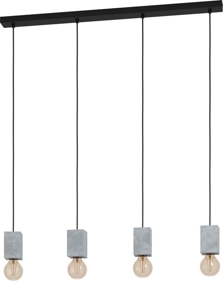 Eglo prestwick 3 hanglamp - e27 - 92,5 cm - zwart grijs