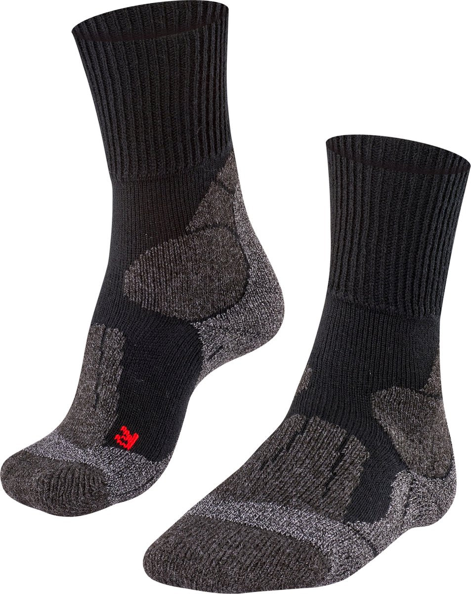 Falke tk1 anti-blaar dik wol functioneel materiaal wandelsokken heren zwart - maat 42-43