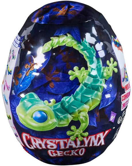 Spin master crystalynx - beweegbare gekko - verzamelfiguur in verrassingsdoos - 22,8 cm - fidget toy