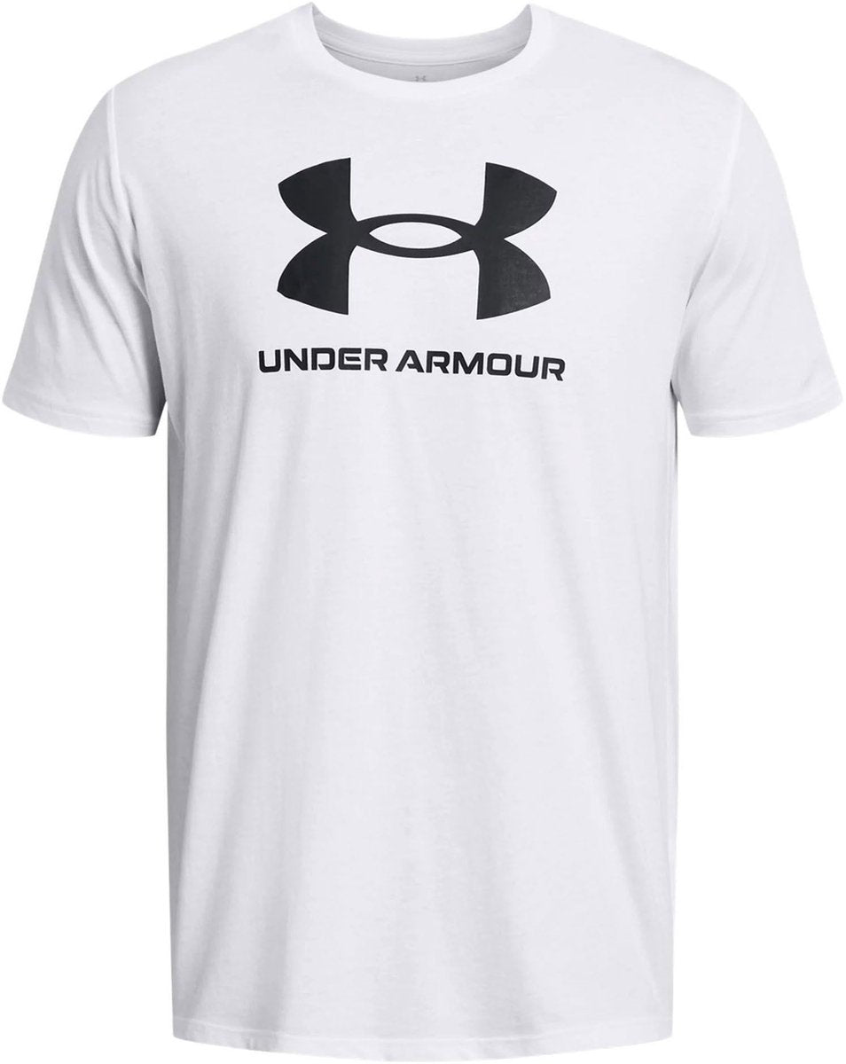 Under armour ua sportstyle logo update ss-wht heren sportshirt - wit - zwart