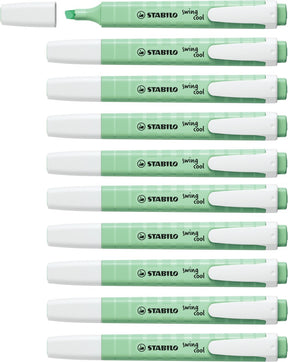 Stabilo swing cool - markeerstift - perfect voor onderweg - pastel - vleugje mint - doos 10 stuks