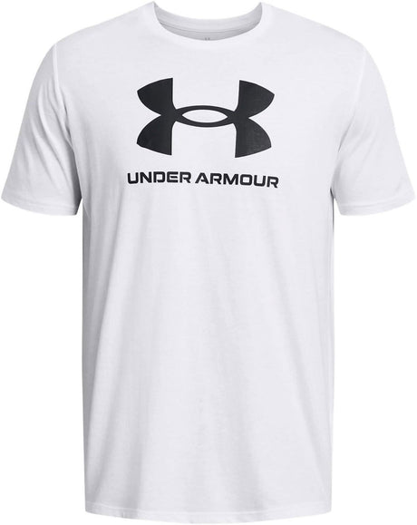 Under armour ua sportstyle logo update ss-wht heren sportshirt - wit - zwart