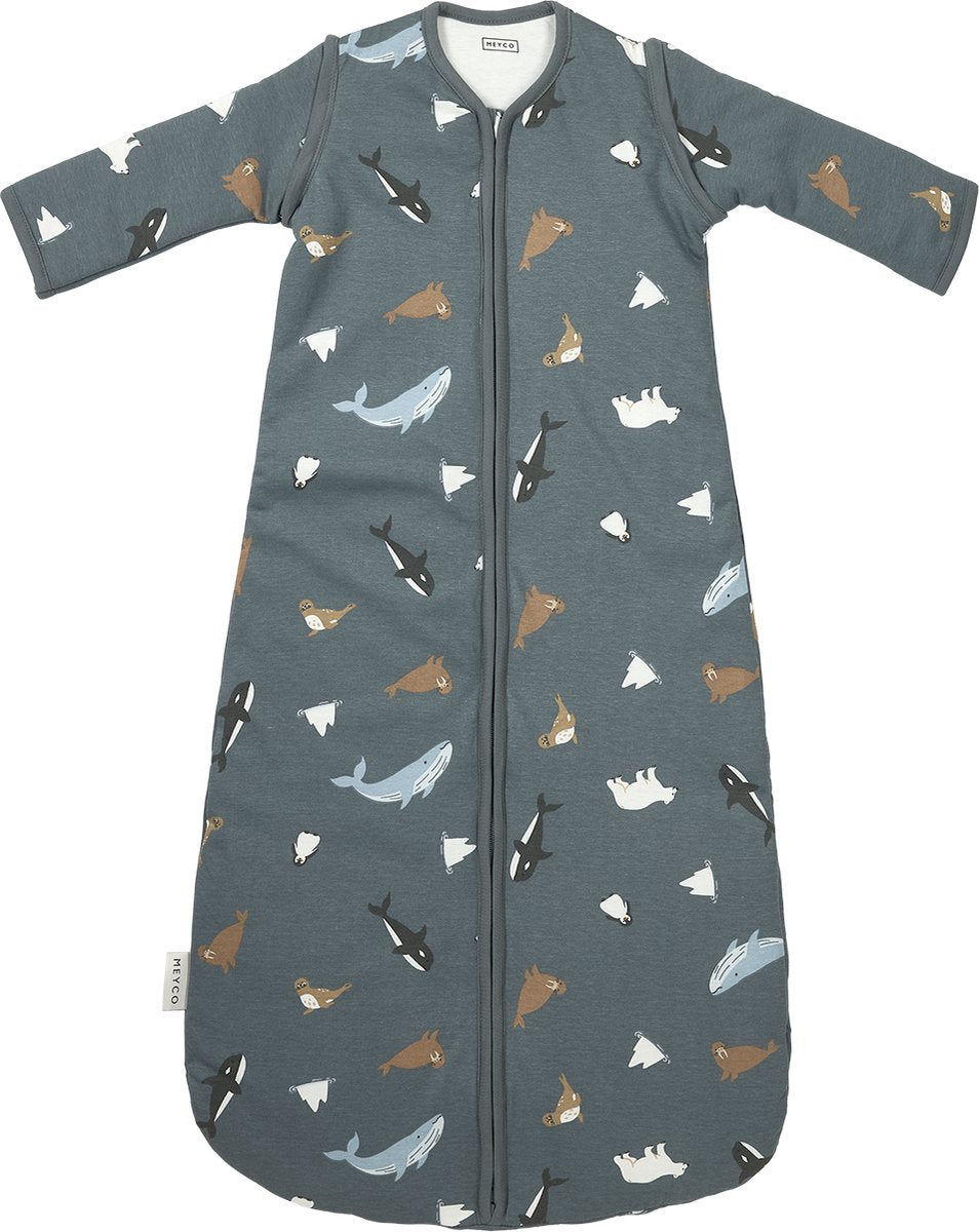 Meyco baby arctic baby slaapzak met afritsbare mouwen - multicolour - 80cm - 2.5 tog