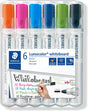 Staedtler lumocolor whiteboard marker - box met 6 nieuwe kleuren