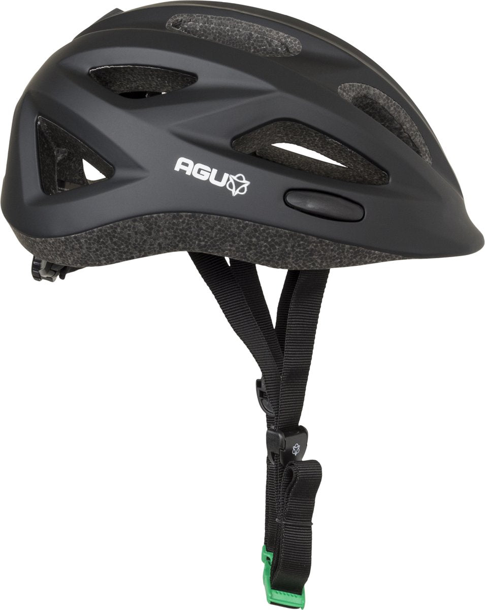 Agu kids go - kinderhelm - in-mold - 48-54cm - en1080 - zwart - veiligheid en zichtbaarheid