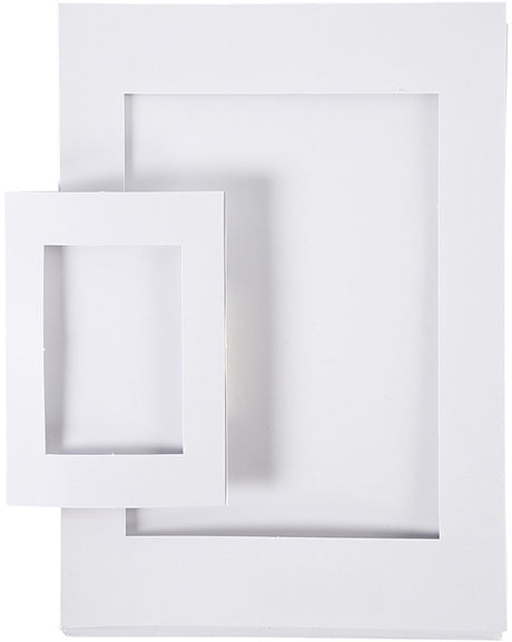 Creotime passepartout lijsten, afm a4+a6, uitsnede: 6,5x12,5+16x21 cm, 2x60 stuks, wit