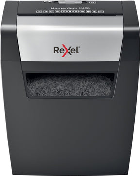Rexel momentum x406 papierversnipperaar - p4 snippers - tot 6 vel - 15l - zwart