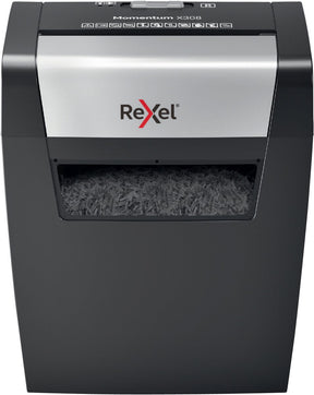 Rexel momentum x308 papierversnipperaar - p3 cross cut snippers - tot 8 vel - 15l - zwart