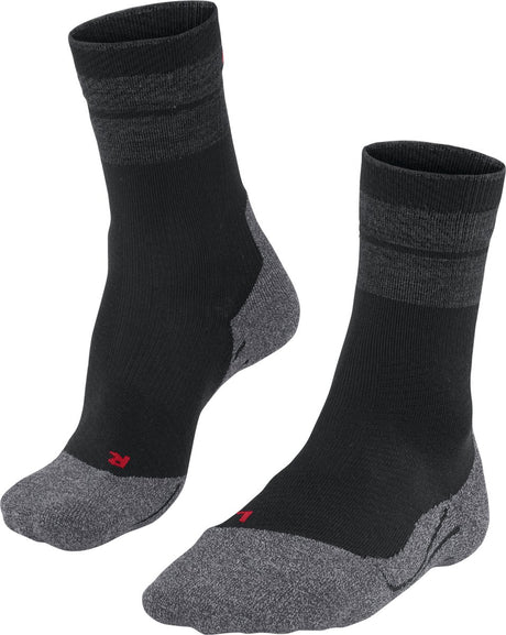 Falke tk stabilizing anti-blaar dik wol functioneel materiaal wandelsokken dames zwart - maat 37-38