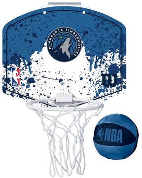 Wilson team mini hoop nba timber-set met bal en minibasket veelkleurig