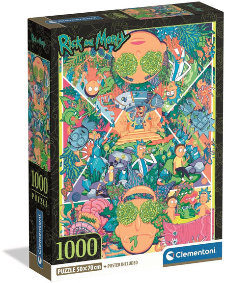 Clementoni rick morty 2 - legpuzzel 1000 stukjes volwassenen - high quality collection - cartoon puzzel vanaf 14 jaar
