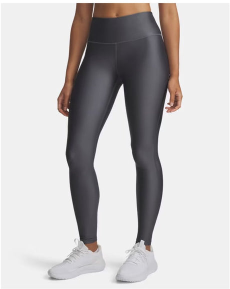 Under armour tech hirise legging-gry dames sportbroek - castlerock - zwart