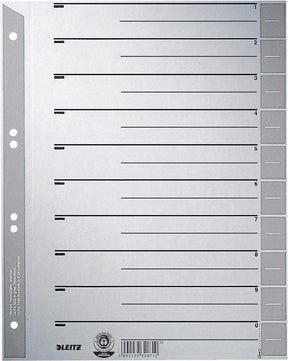 Leitz scheidingsbladen 1652 karton a4 230gr grijs