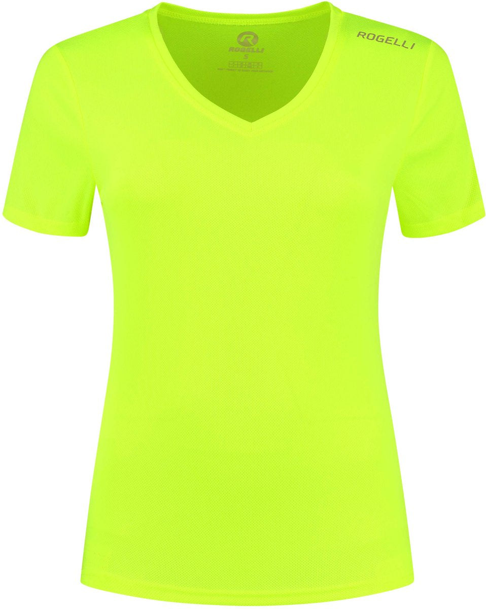 Rogelli promo hardloopshirt dames - korte mouwen - fluorgeel - s