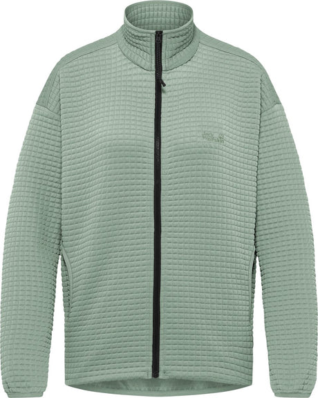 Jack wolfskin mogari fleecejack dames - dames lange rits fleece - green zinnia