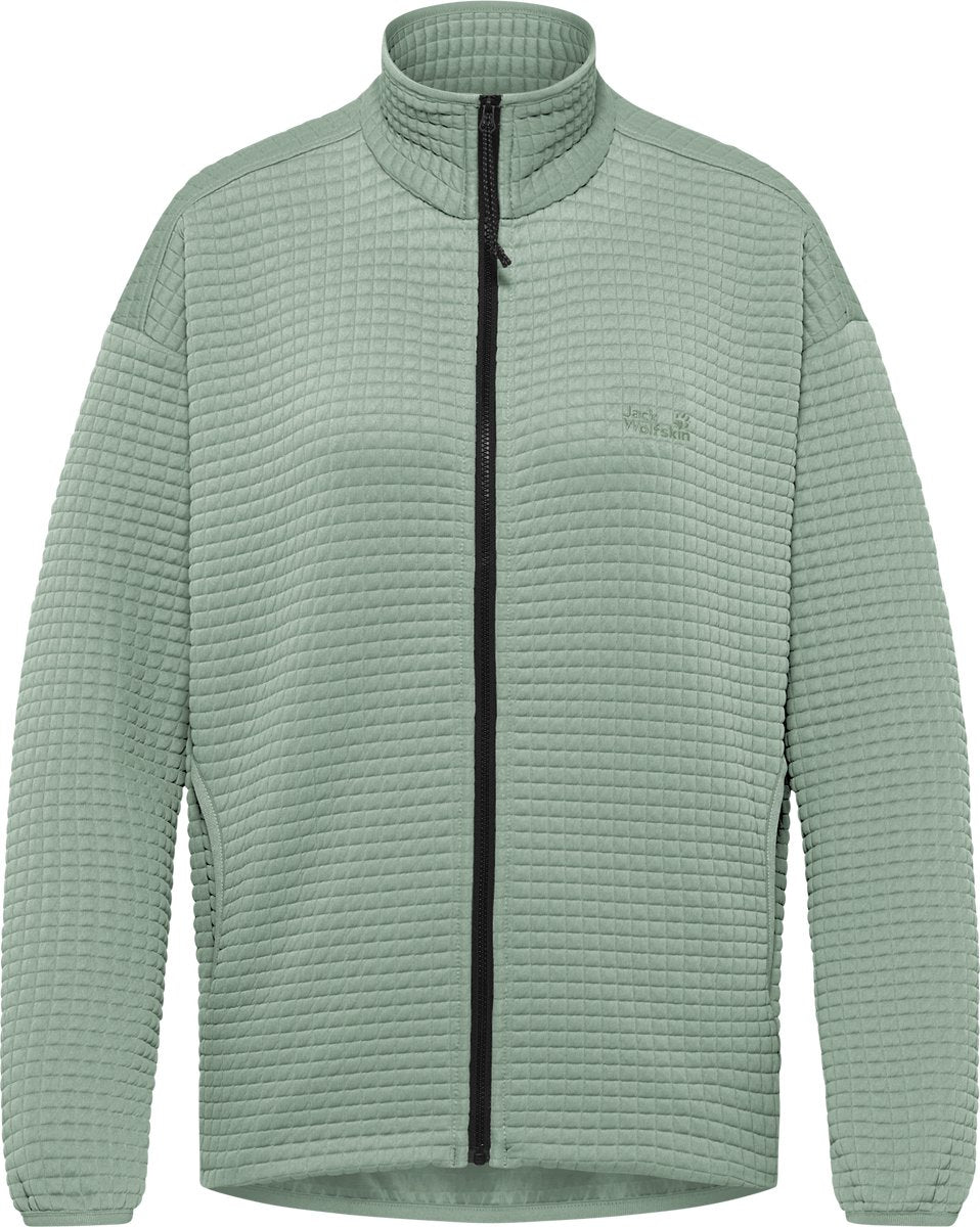 Jack wolfskin mogari fleecejack dames - dames lange rits fleece - green zinnia l