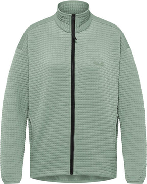 Jack wolfskin mogari fleecejack dames - dames lange rits fleece - green zinnia l