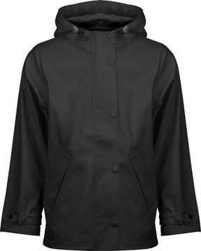 Ralka regenjas junior - sprinkle - zwart - maat 116