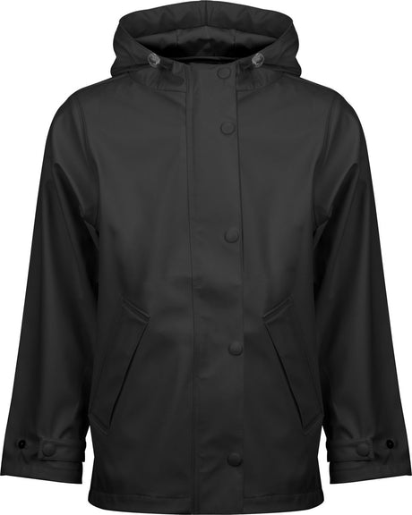 Ralka regenjas junior - sprinkle - zwart - maat 116