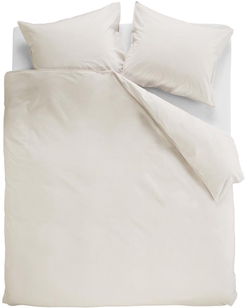 Ambiante cotton uni dekbedovertrek - effen - lits-jumeaux xl - 260x200 220 - gebroken wit
