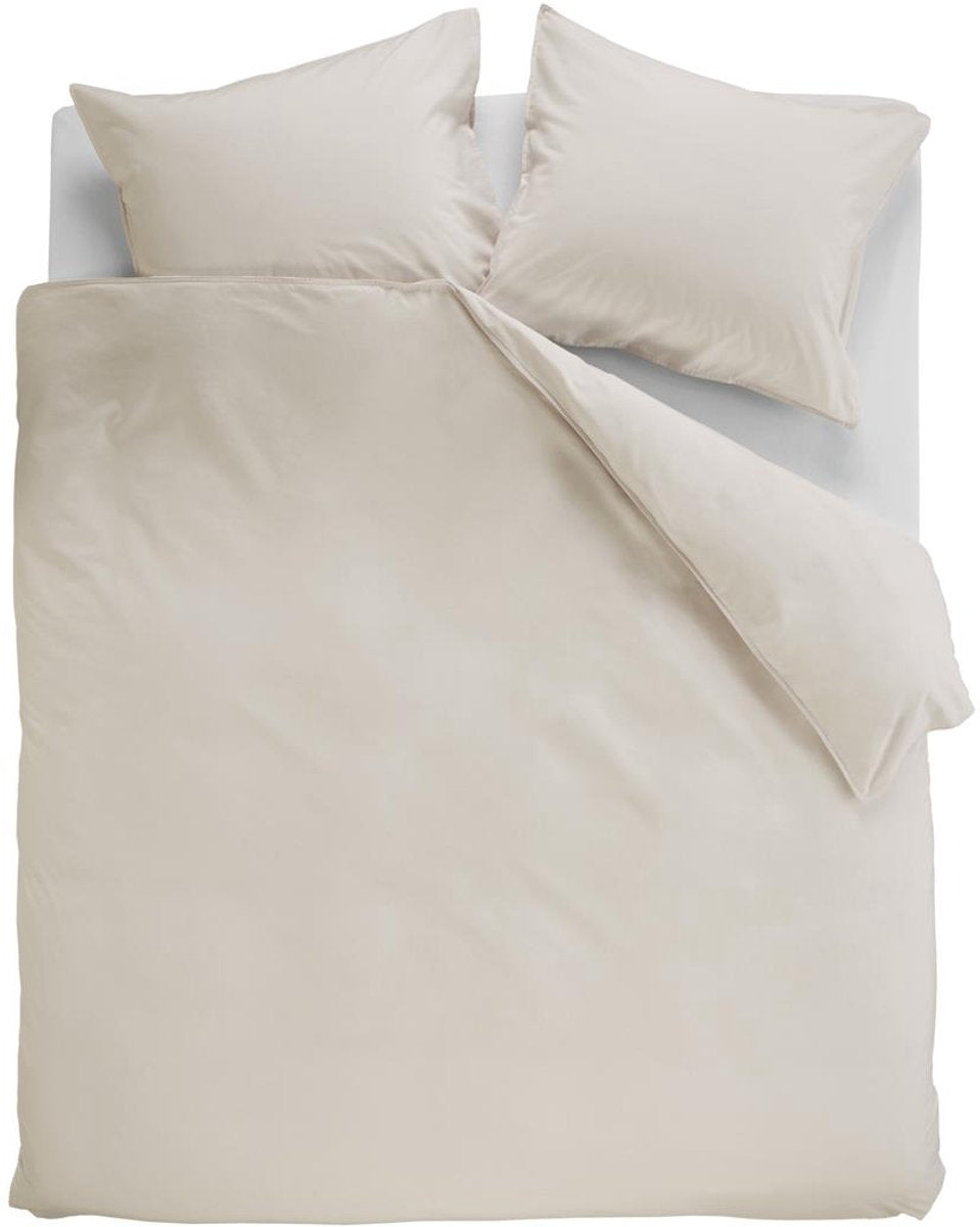 Ambiante cotton uni dekbedovertrek - effen - lits-jumeaux - 240x200 220 - zand