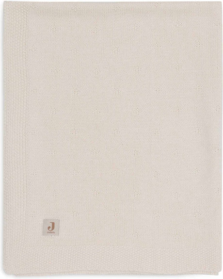 Jollein - deken wieg 75x100cm - wiegdeken, wiegdekentje, dekentje baby - cosy knit ivory