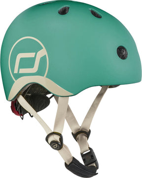 Scoot ride helmet – kinderhelm – xs 45-51 cm – led achterlicht – magnetische sluiting – verstelbaar – forest xs s
