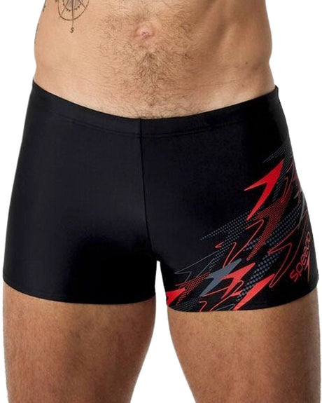 Speedo medley logo aquashort heren sportzwembroek - blauw rood