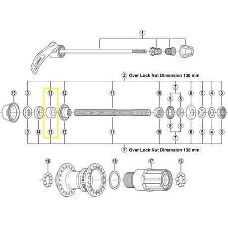 Shimano afstandsbus links 8 mm