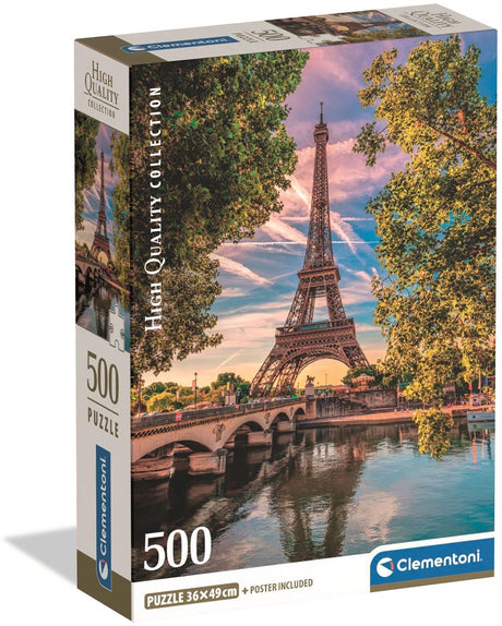 Clementoni - puzzel - 500 stukjes - langs de seine - puzzel voor volwassenen - high quality collection
