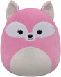 Squishmallows - medium plush 30cm rhiannon - pink fox w open eyes, white shimmer ears and belly