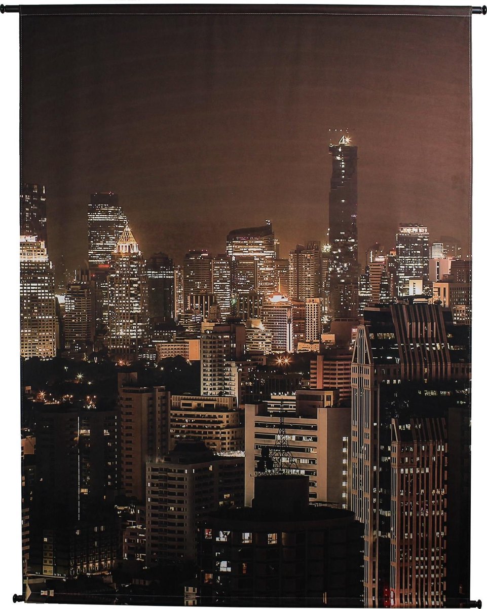 Hd collection wall hanging skyline brown 3x170x140cm