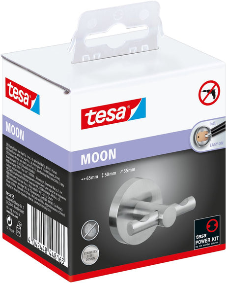 Tesa haak moon waterdicht roestvrijstalen look badkamer keuken zonder boren – 53x65x50mm