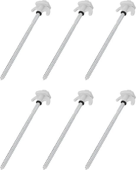 Proplus tentharingen - schroefbaar - metaal - 20 cm - 6 stuks