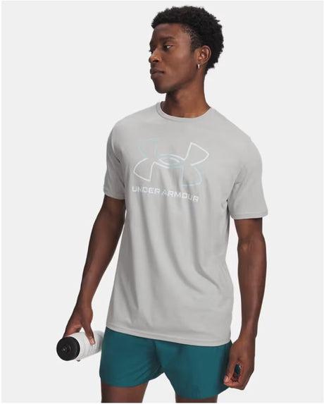 Under armour ua gl foundation update ss-gry heren sportshirt - grijs - enamel blauw - illusion groen