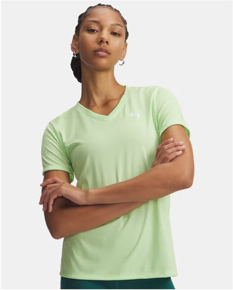 Under armour tech ssv- solid-grn dames sportshirt - lumos lime white