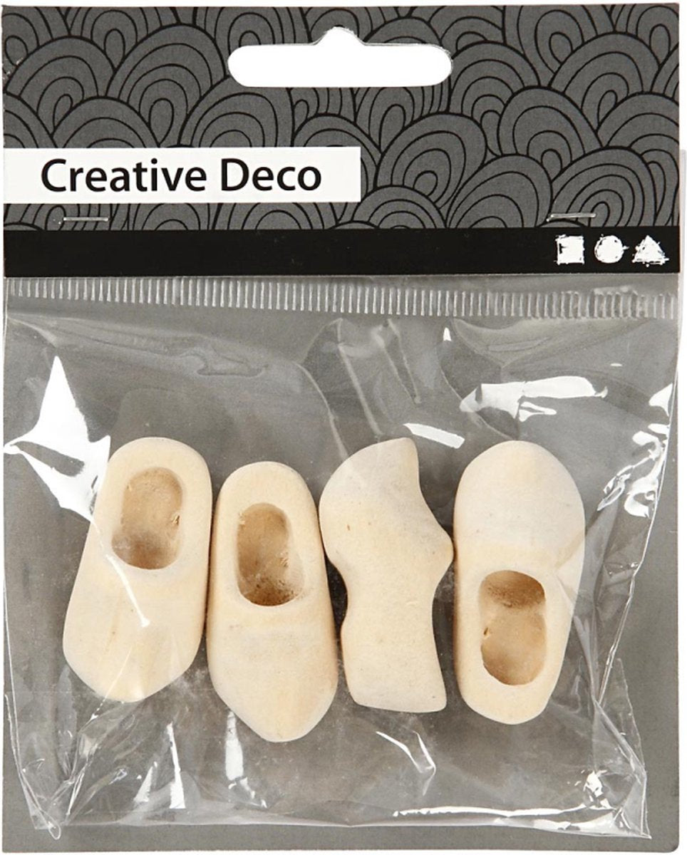 Creativ company cc dutch wooden clogs, l: 40 mm, 2 pair 1 pack