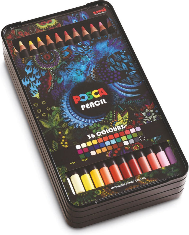 Posca kleurpotloden - uni mitsubishi pencil - 36 stuks - meerdere kleuren