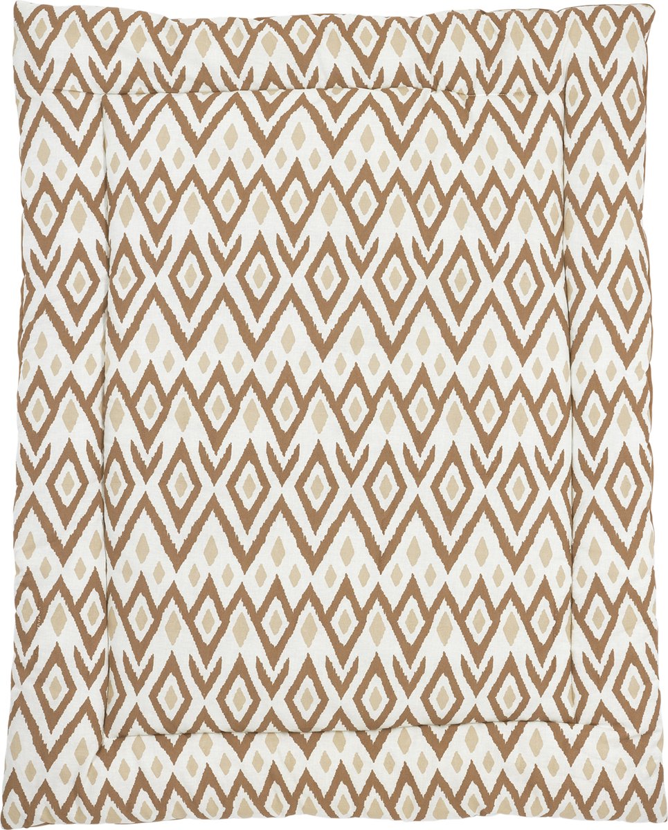 Meyco baby ikat boxkleed - sand toffee - 80x100cm