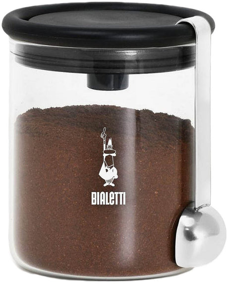 Bialetti koffievoorraadbus rond glas