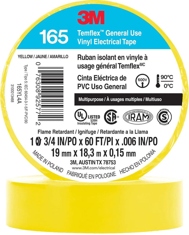 3m temflex - vinyl isolatietape 165 - geel
