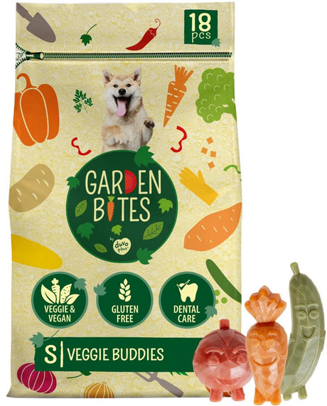 Garden bites duvoplus - veggie buddies hondensnacks - hondensnoepjes - vegetarisch glutenvrij - small 18st