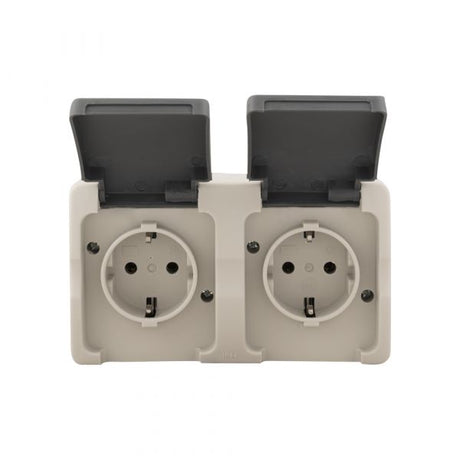 Nova stopcontact 2 x waterdicht