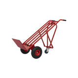 Hand truck red + support wheel.