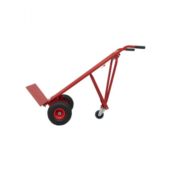 Hand truck red + support wheel.