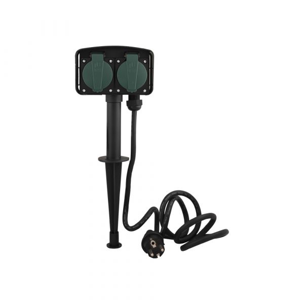 AC garden socket with skewers, 1.5 m.